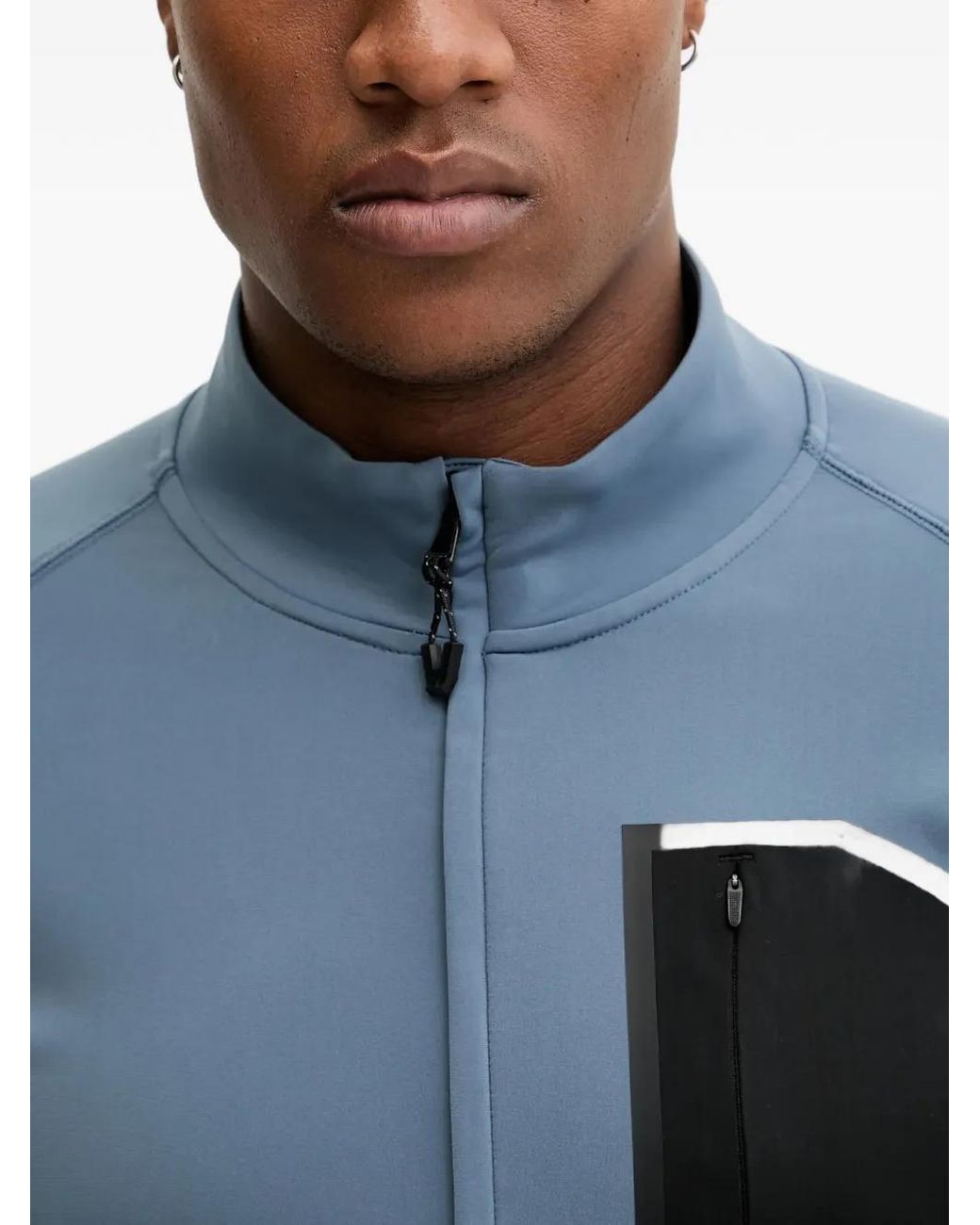 EA7 Sweater Met Borstzak En Rits in het Blue voor heren