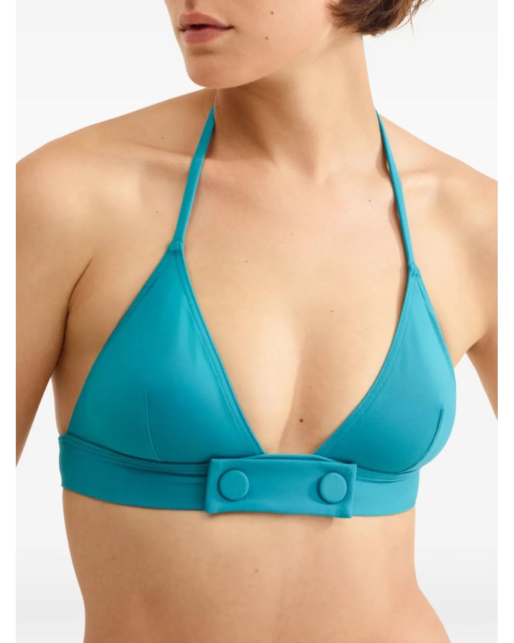 Eres Blue Bord Triangle Bikini Top
