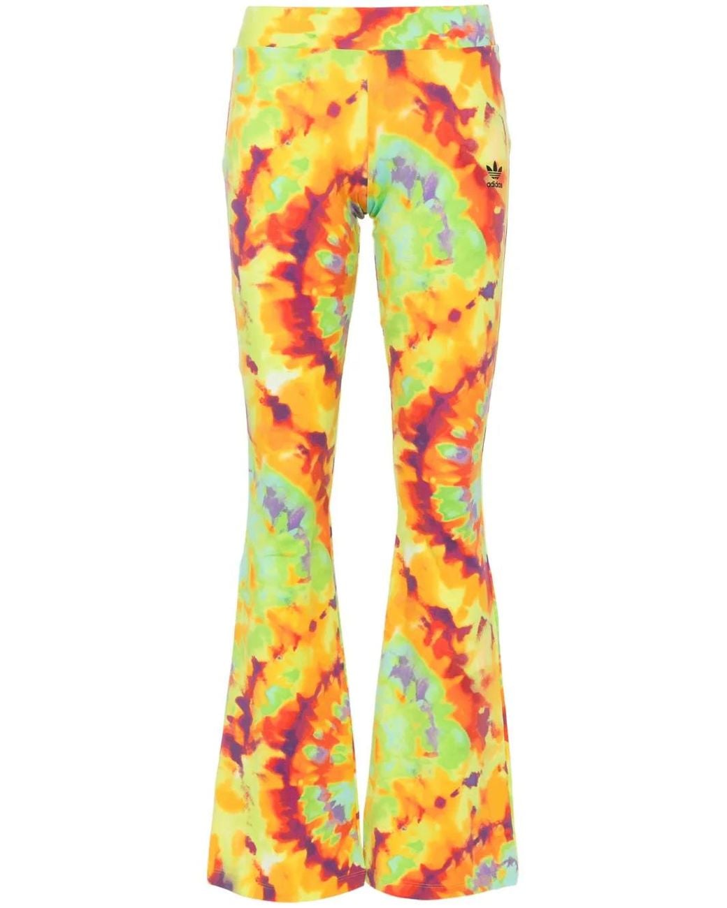 Adidas Yellow Tie-Dye Flared Trousers