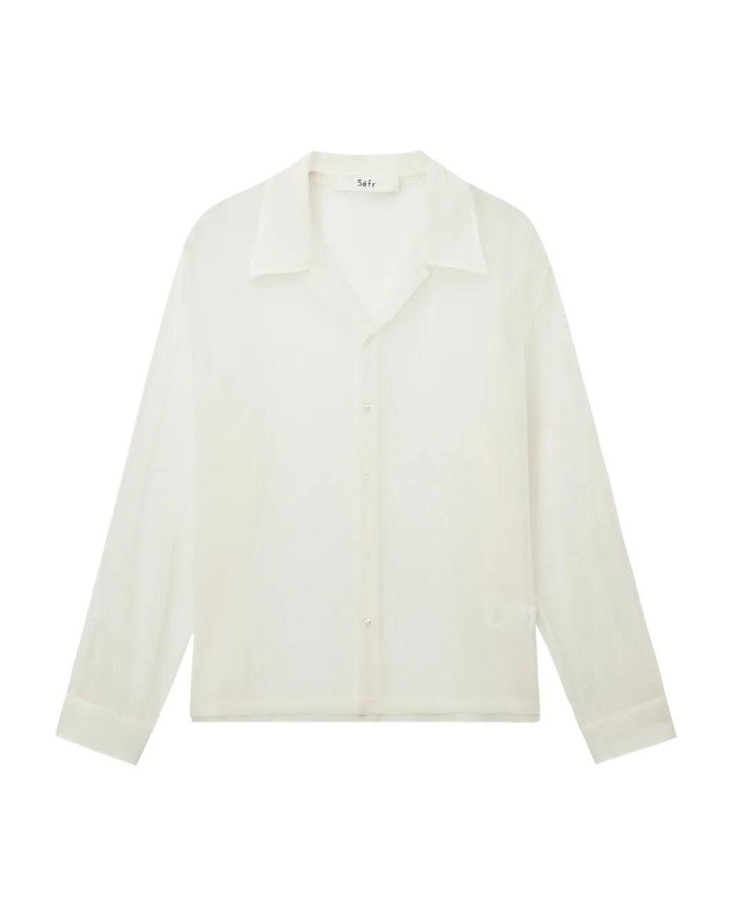 Séfr Sheer Button-Up Shirt in White for Men | Lyst UK