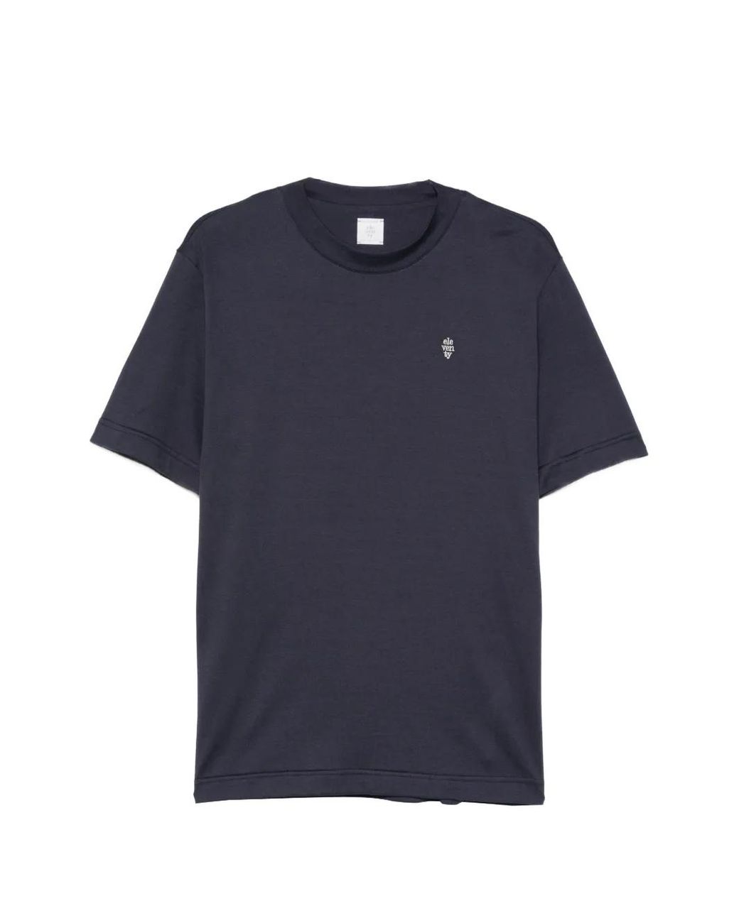 Eleventy Blue Logo-Embroidery T-Shirt for men