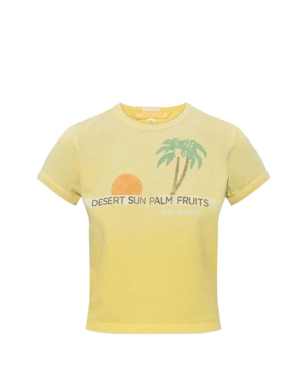 Mother Yellow The Itty Bitty Ringer Palm-Print T-Shirt