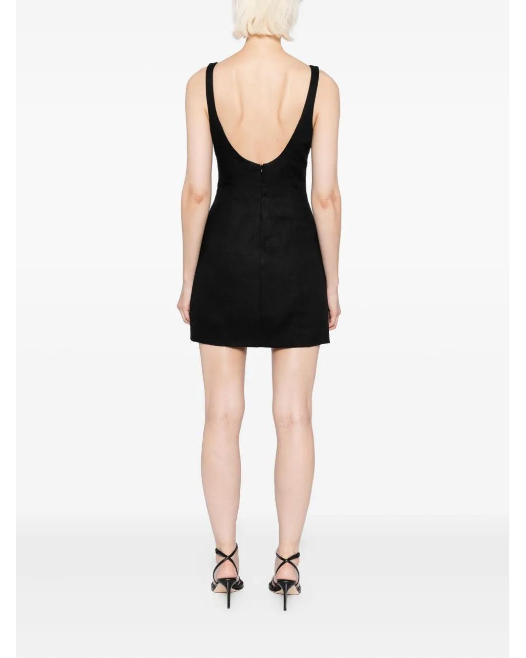 Reformation Black Belma Linen Dress