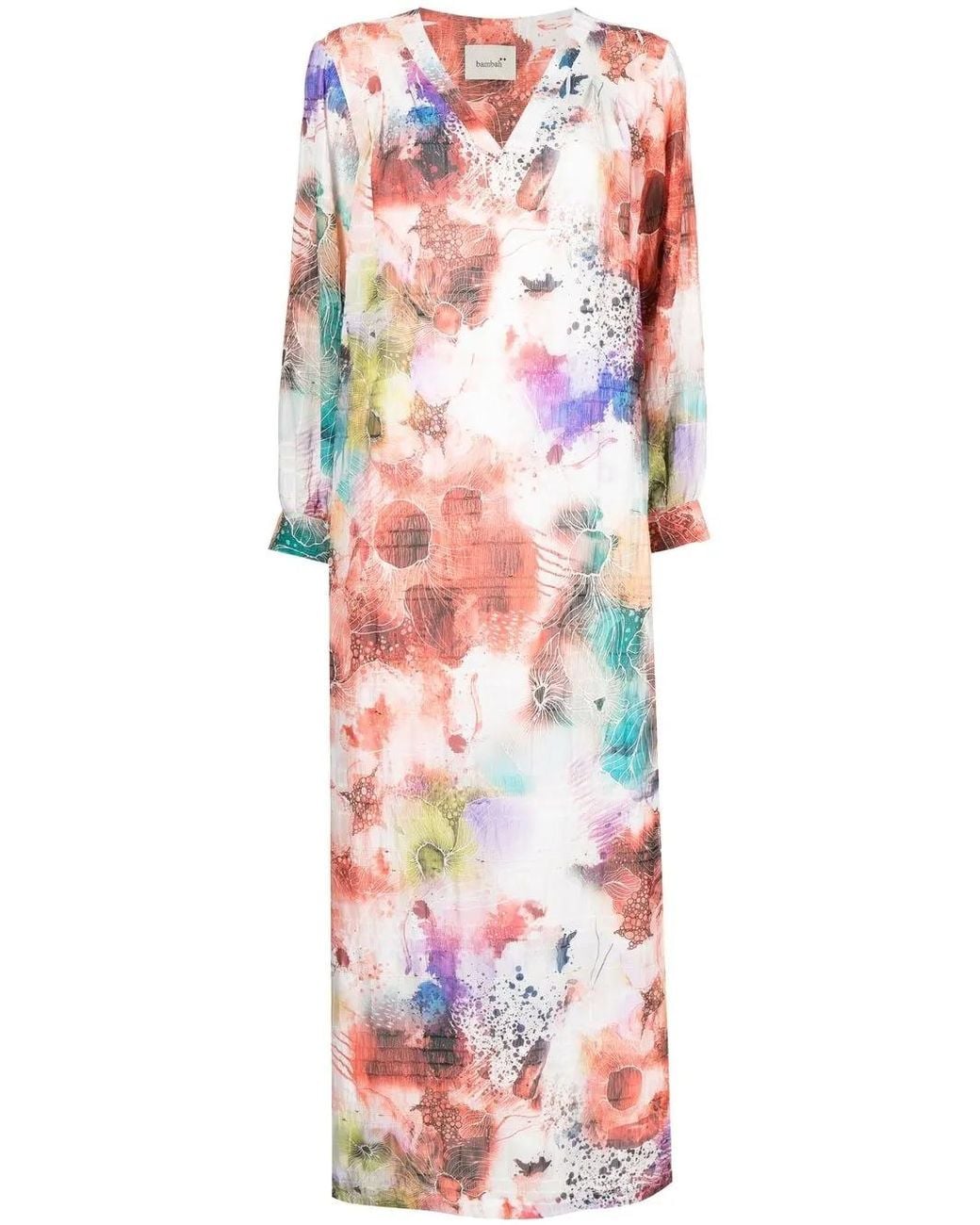 Bambah White Gardenia Floral Maxi Dress
