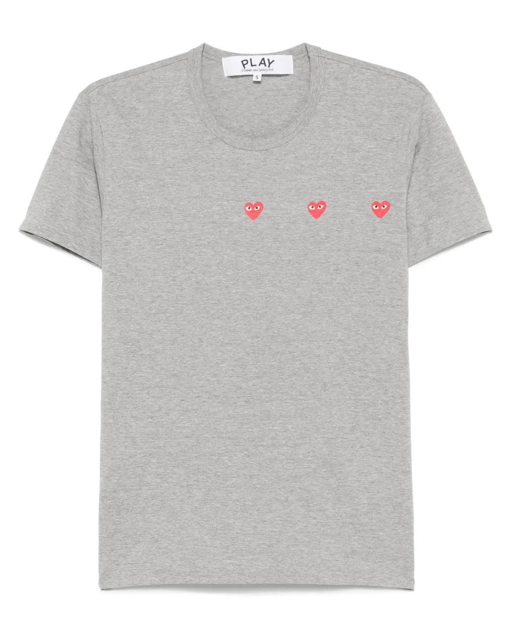 COMME DES GARÇONS PLAY Gray Heart-Patch T-Shirt