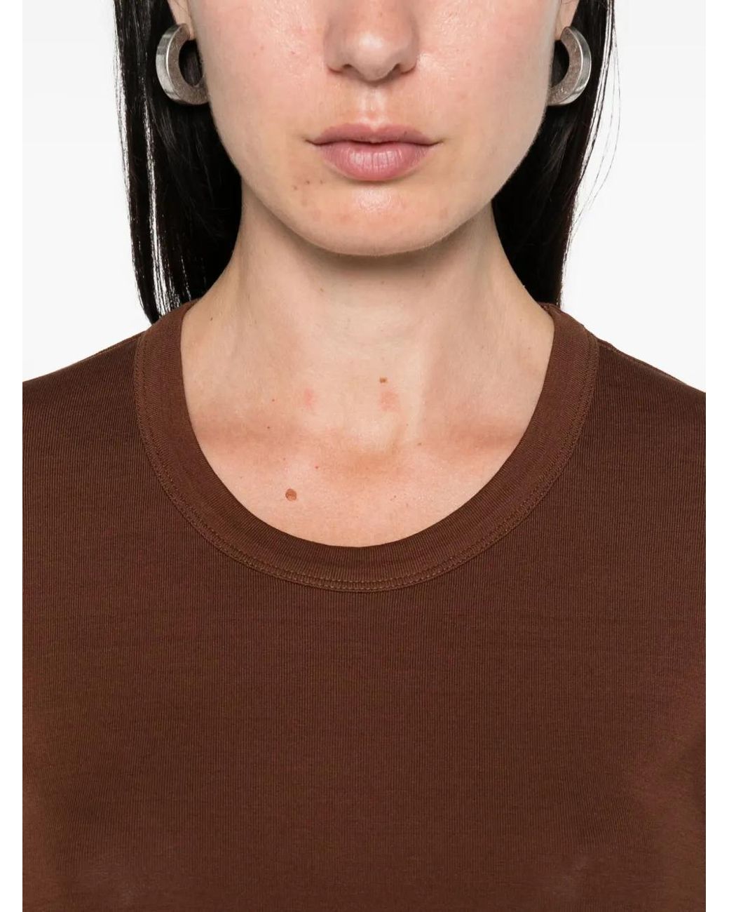 Lemaire Brown Long-Sleeve Cotton T-Shirt