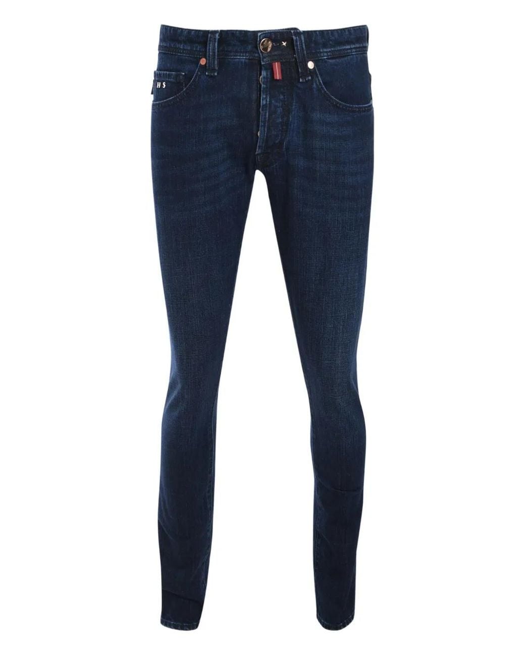 Sartoria Tramarossa Blue Leonardo Logo-Patch Skinny Jeans for men
