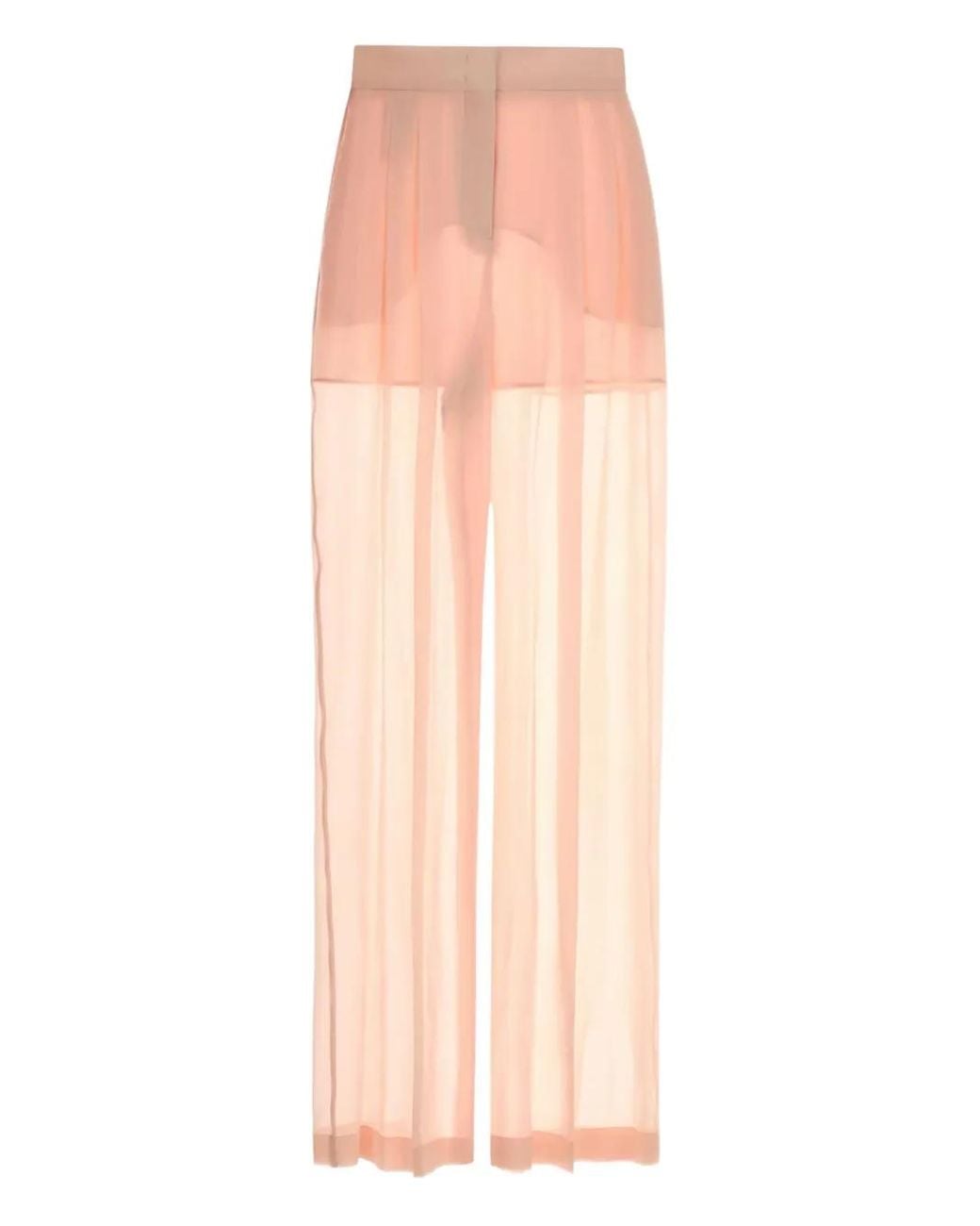 Alberta Ferretti Pink Silk Trousers