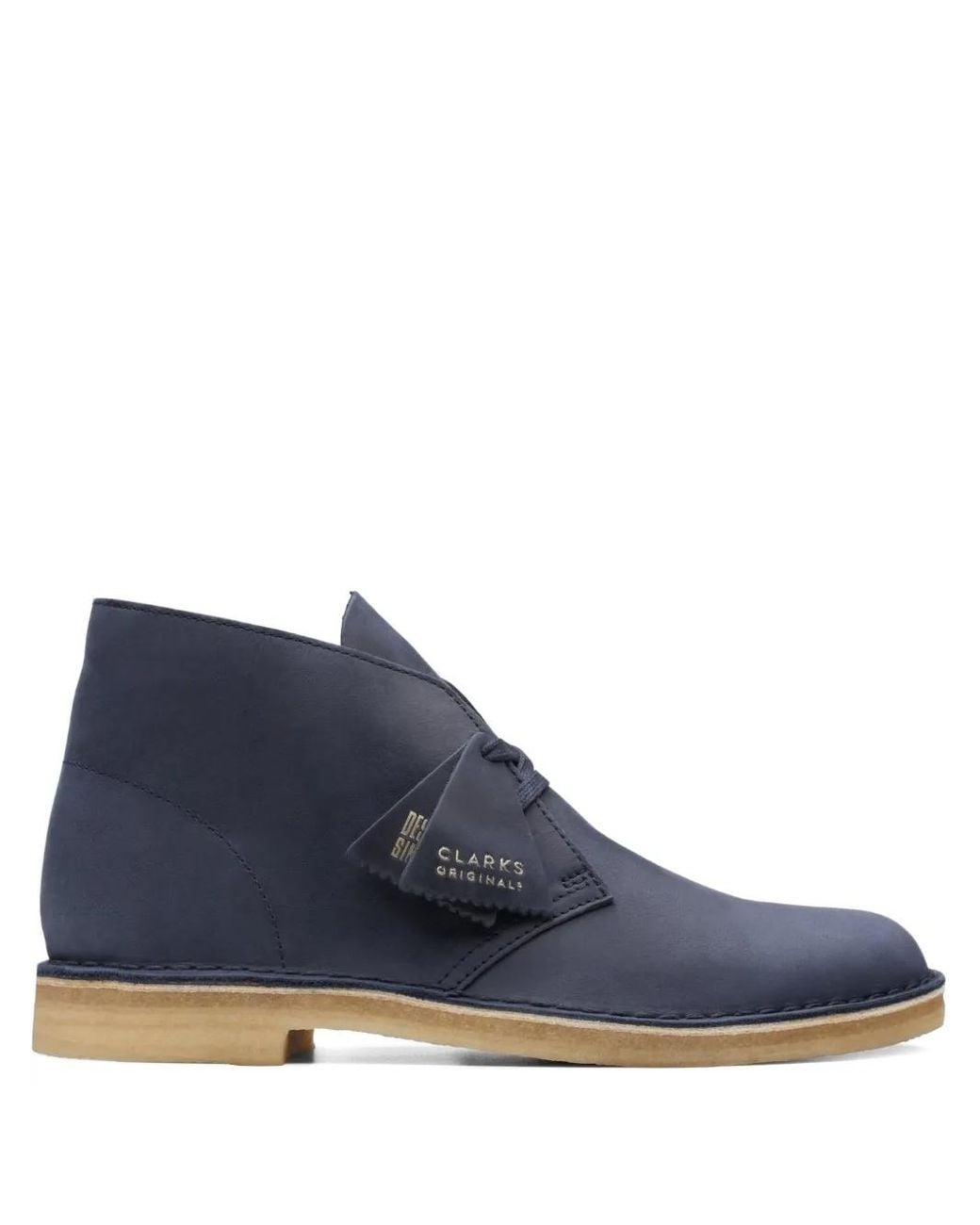 Clarks Blue Leather Desert Boots for men