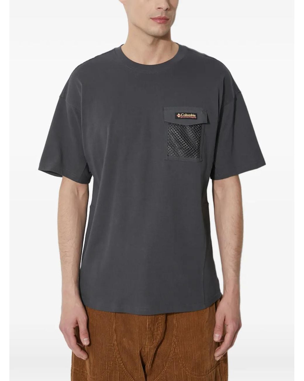 Columbia Gray Mesh-Pocket T-Shirt for men
