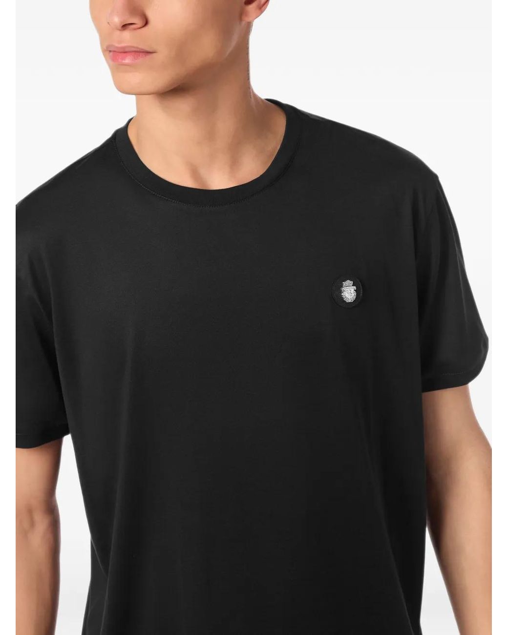 Billionaire Black Ss Round-Neck Logo-Motif T-Shirt for men