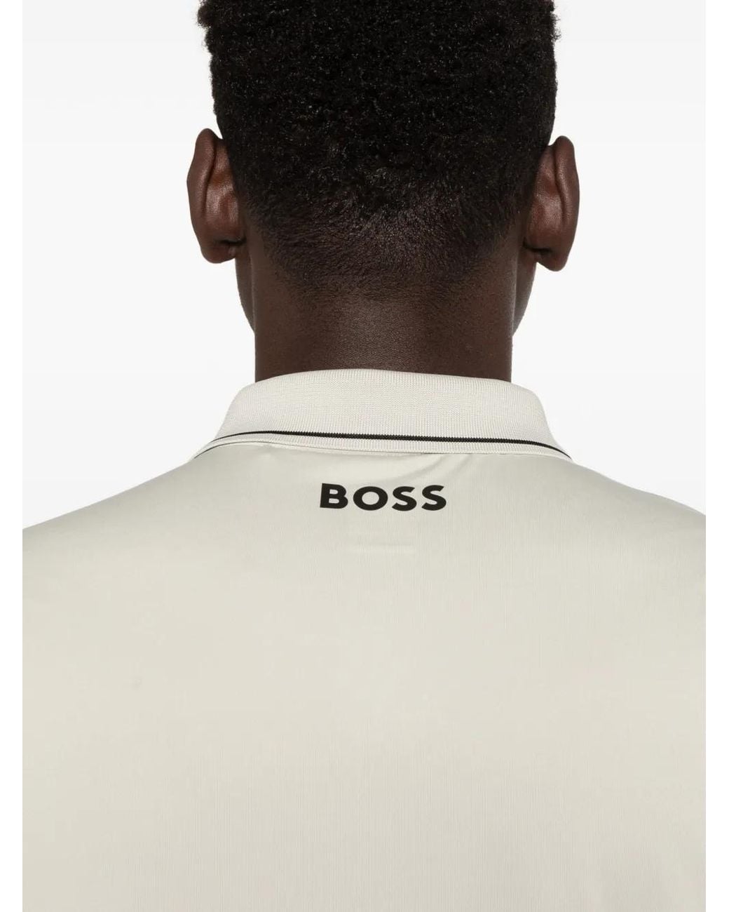 Boss White Polo À Logo Imprimé for men