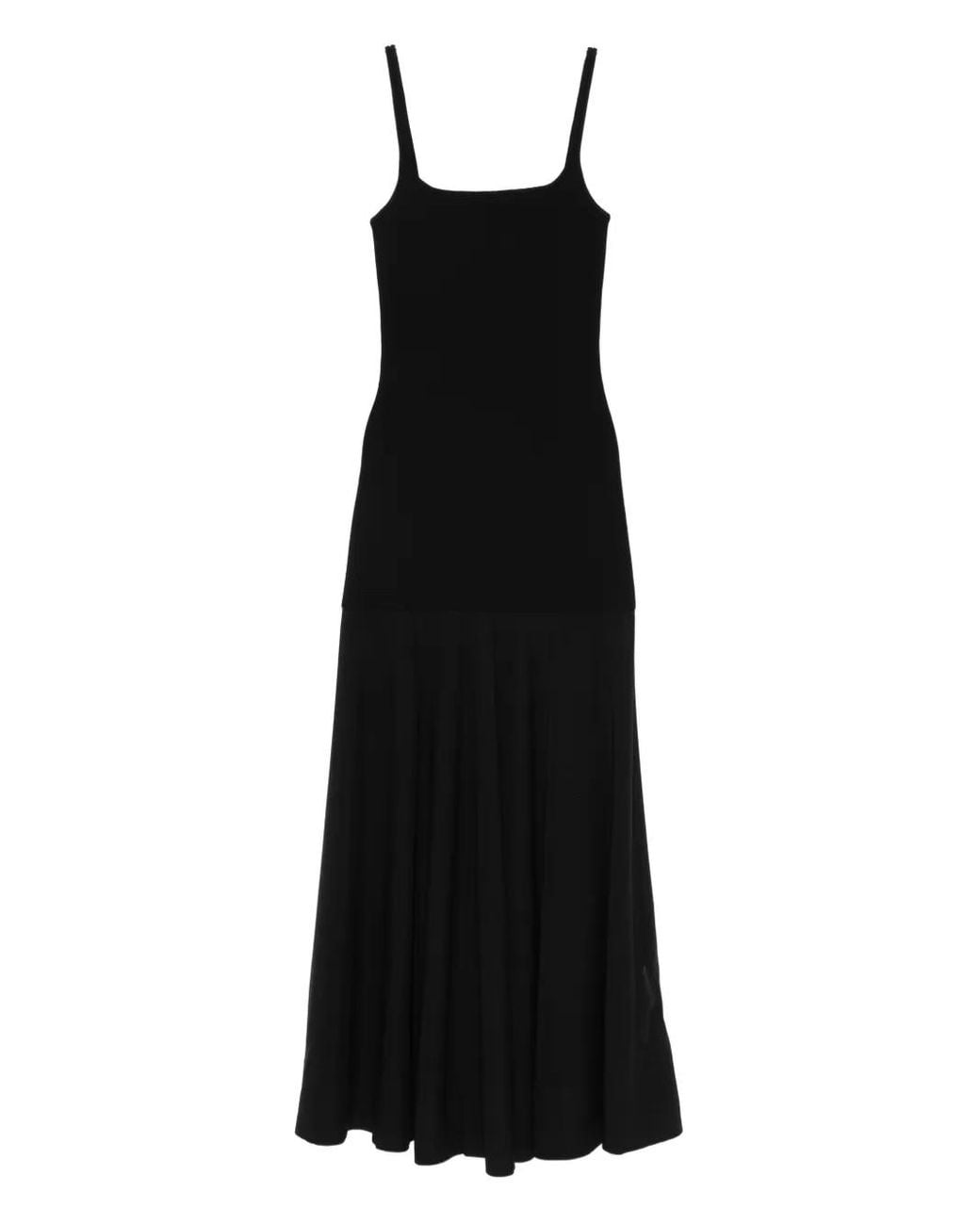 St. Agni Black Sheer Silk Circle Hem Dress