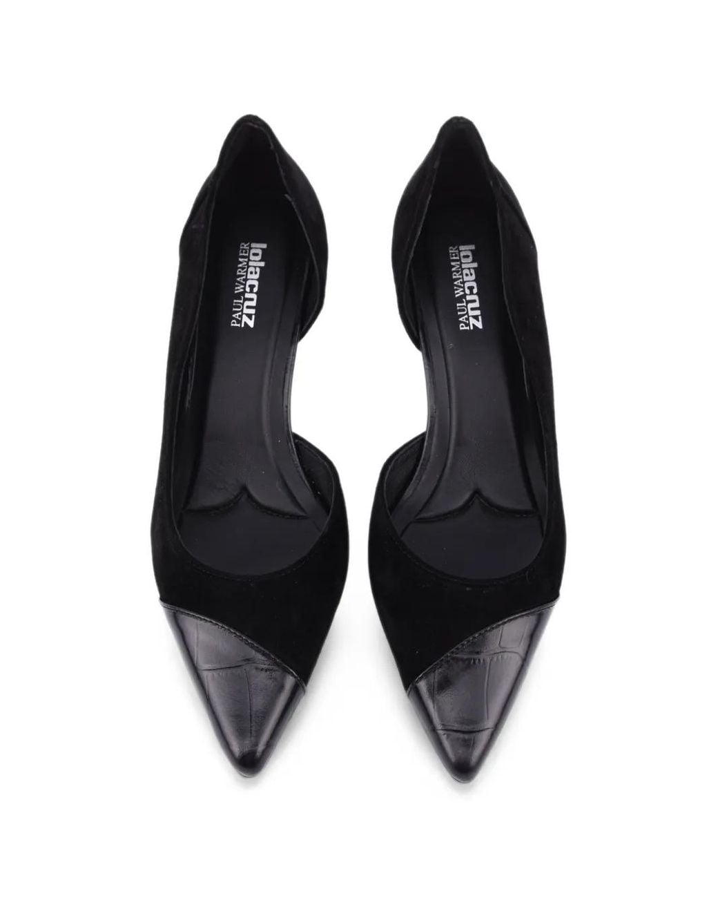 Lola Cruz Black Elle Pointed-Toe Pumps