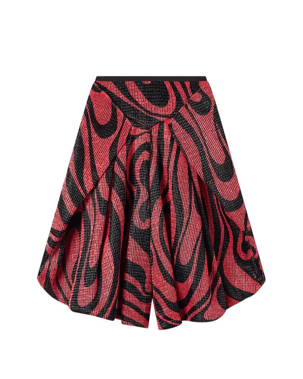 Emilio Pucci Red Pantalon Ample À Imprimé Marmo