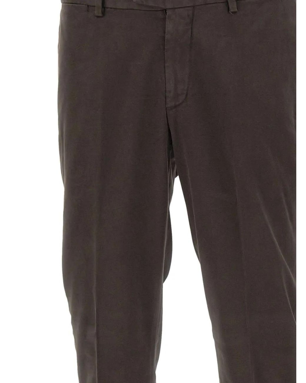 Devore Gray Concealed-Closure Trousers for men