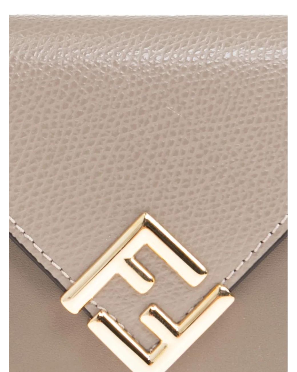 Fendi Natural Logo-Plaque Leather Wallet