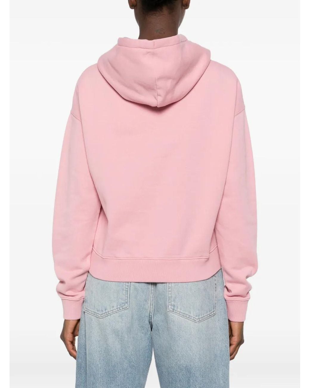 Mc2 Saint Barth Pink Mindy Logo-Patch Drawstring Hoodie