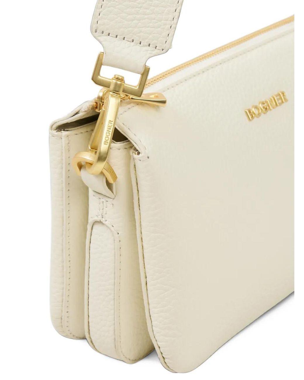 Bogner Natural Wallis Taja Grained Leather Shoulder Bag