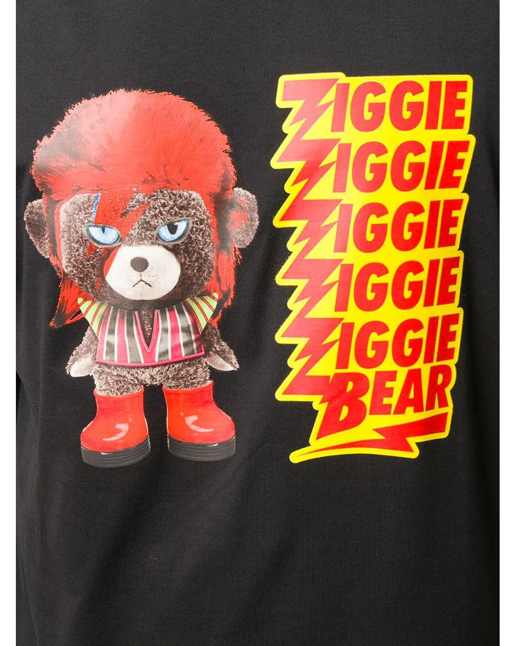 Neil Barrett Black Ziggie Bear Print Cotton T-Shirt for men