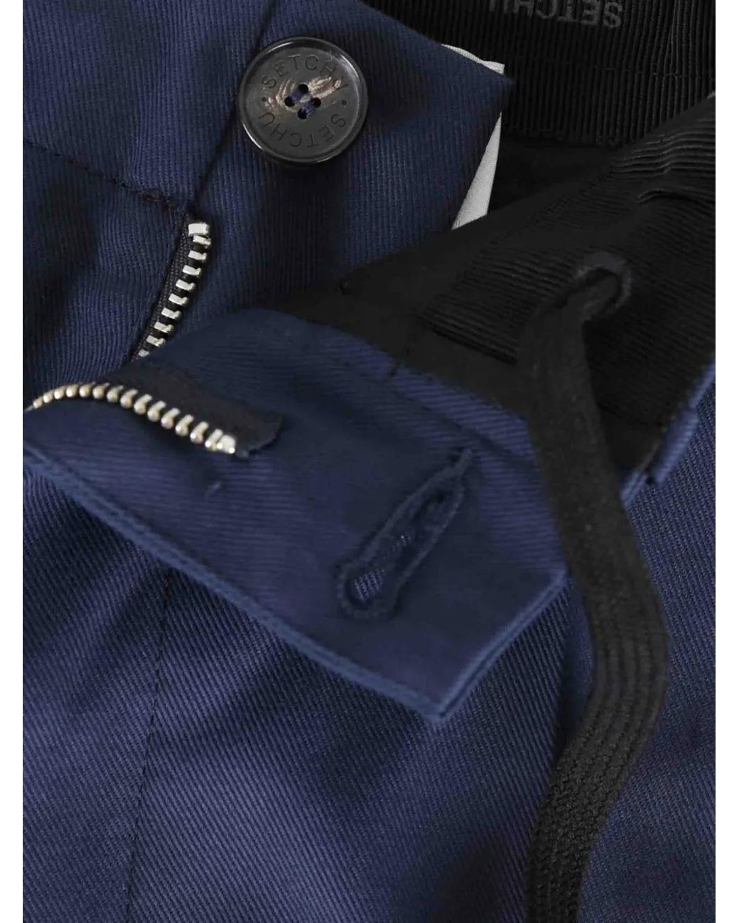 Setchu Blue Pantalon Cargo À Taille Ceinturée for men