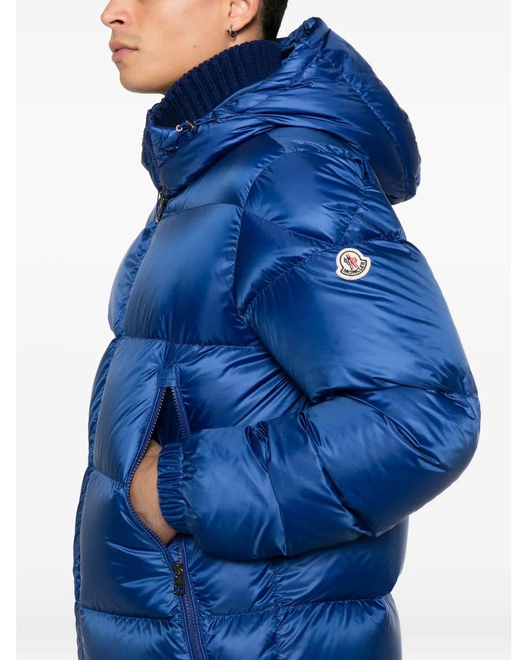 Moncler Donsjack Met Capuchon in het Blue voor heren