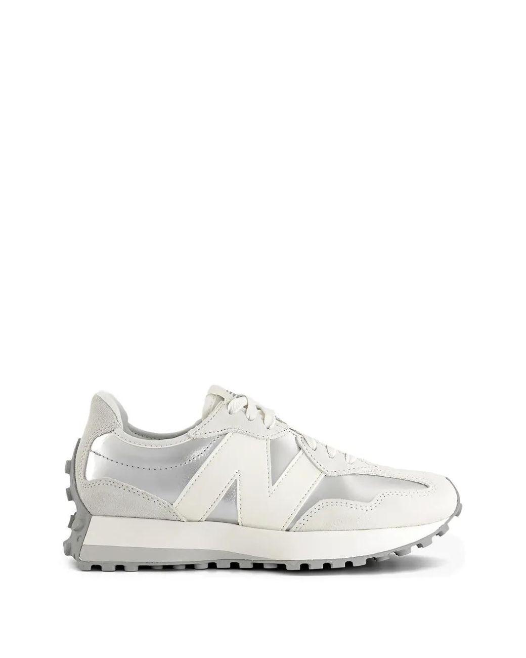 New Balance White 327 Metallic Sneakers