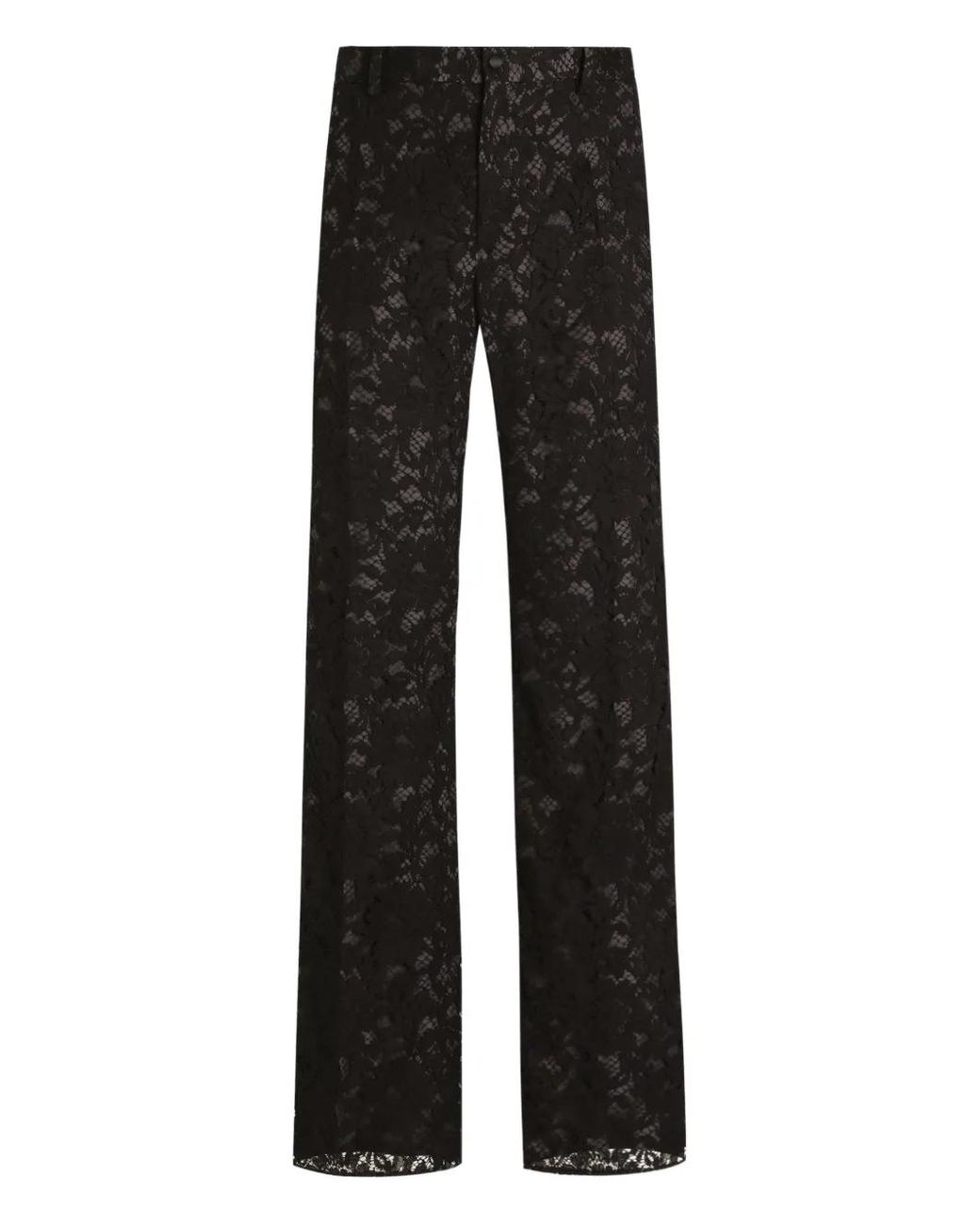 Dolce & Gabbana Black Lace Trousers for men