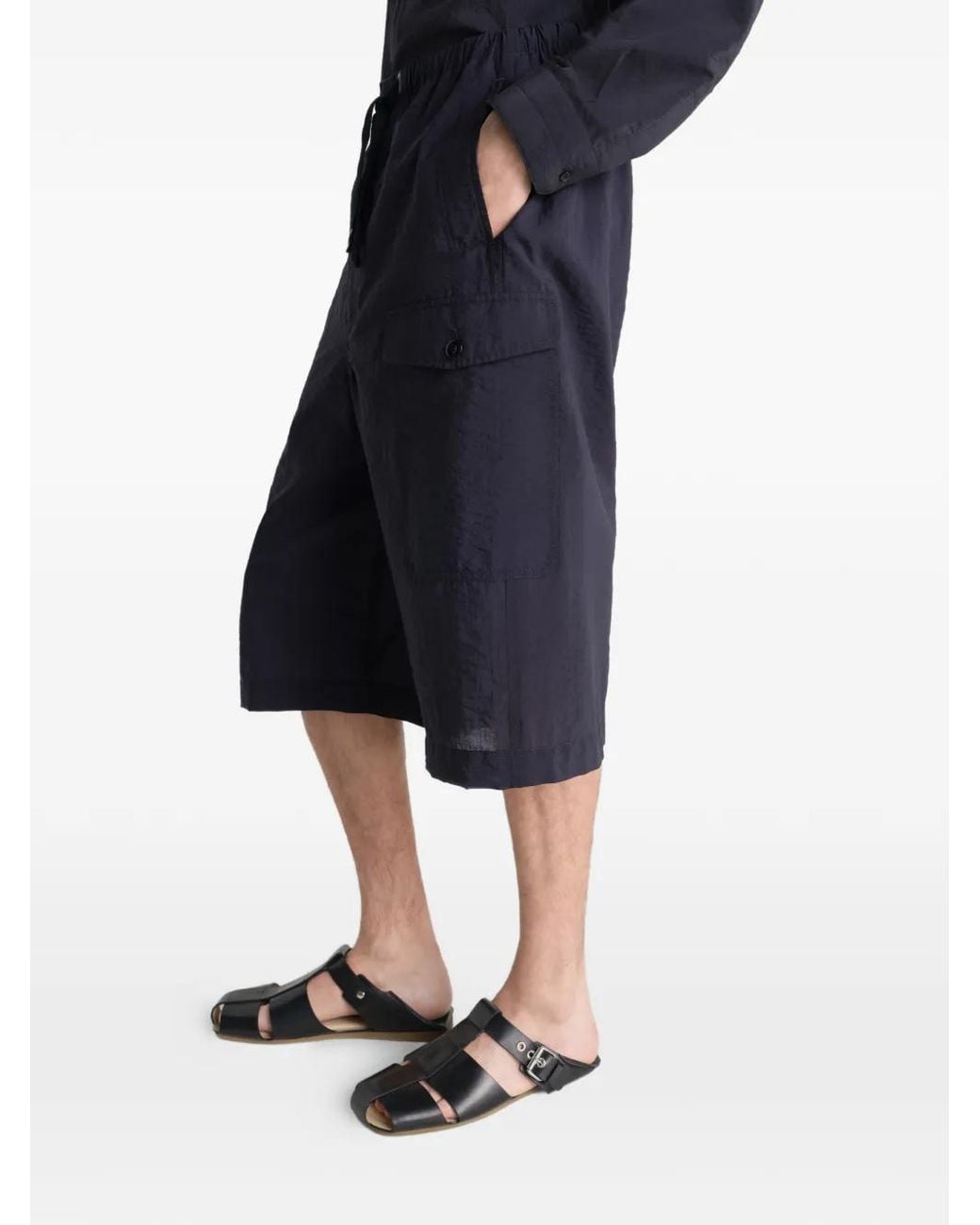 Lemaire Blue Cargo Easy Shorts for men