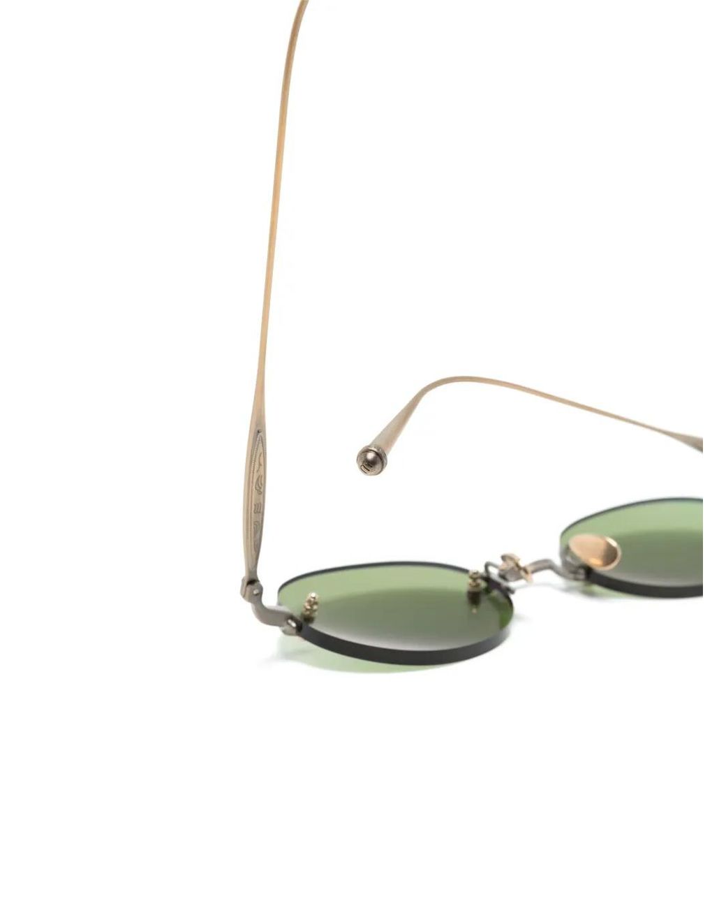 Matsuda Green Rimless Oval-Frame Sunglasses