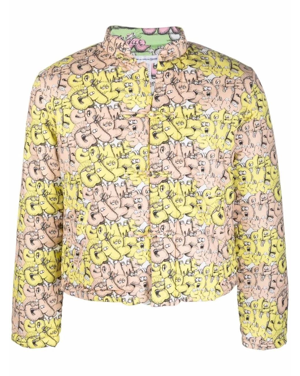 Comme des Garçons Metallic Logo-Print Padded Jacket for men