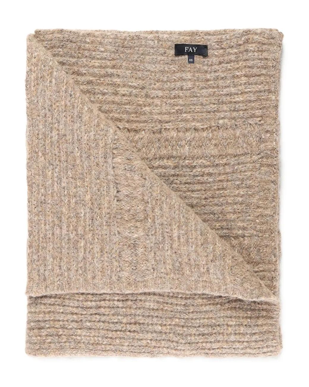 Fay Natural Ribbed Scarf