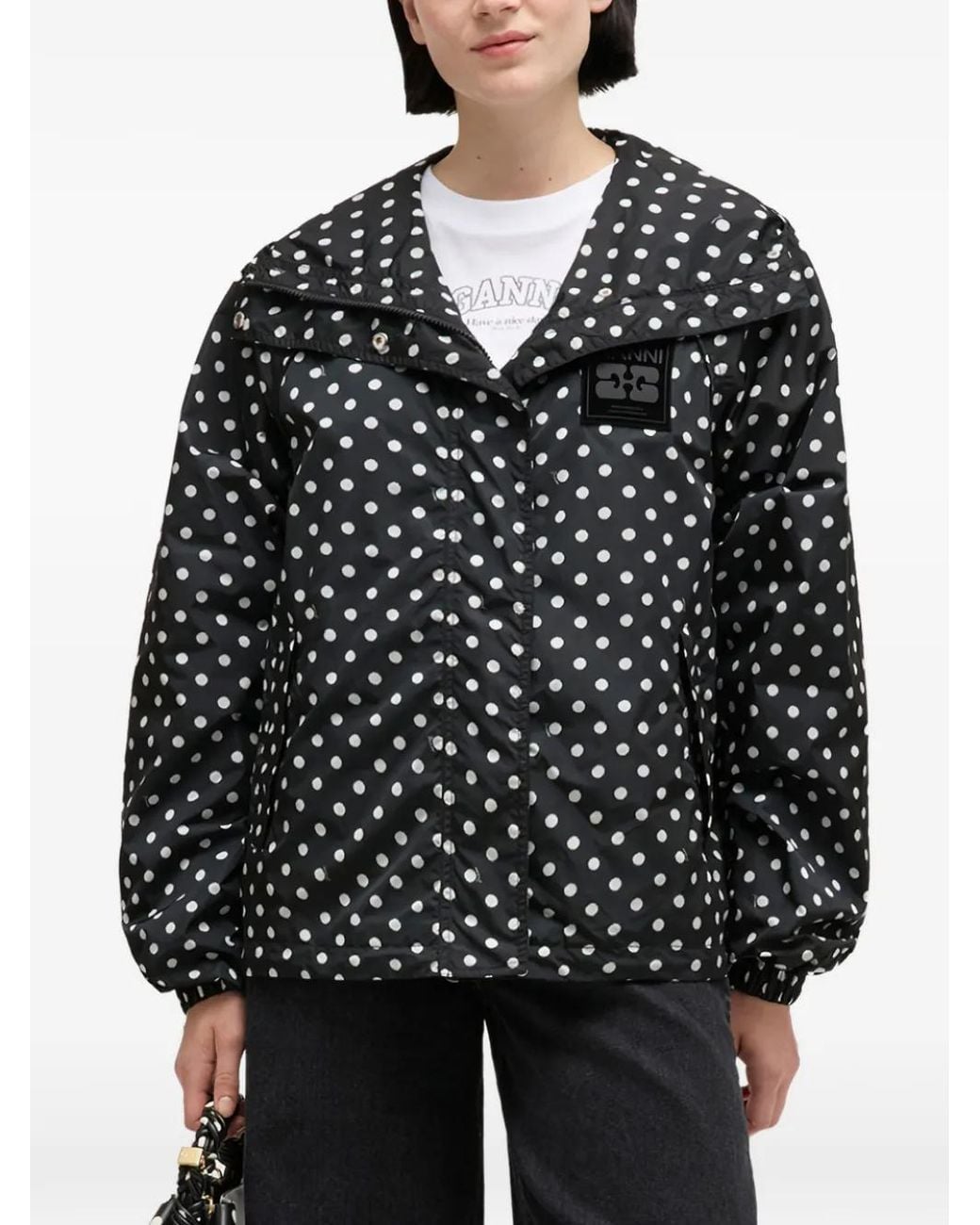 Ganni Black Recycled Polyamide Jacket