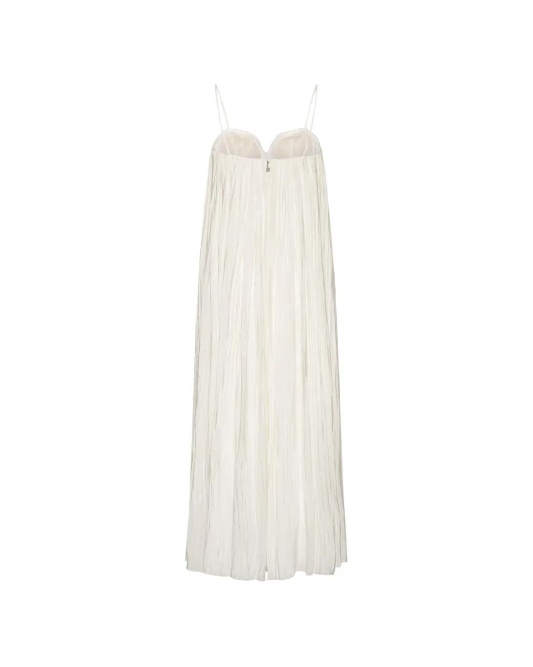 ROTATE BIRGER CHRISTENSEN White Pleated Strap Dress