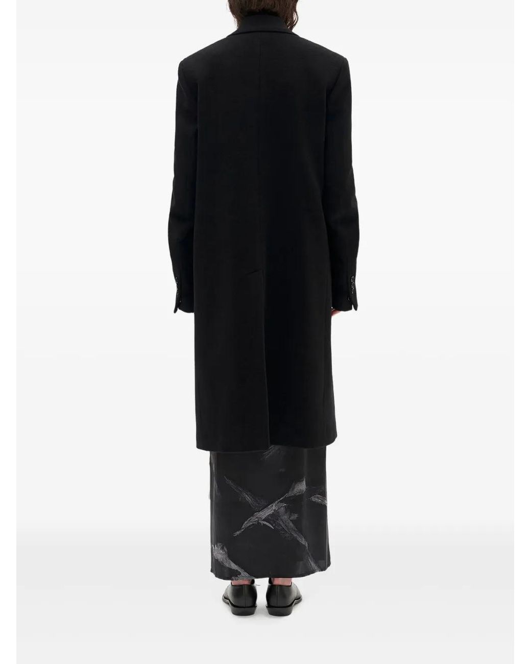 Ann Demeulemeester Black Viv Wool-Cashmere Coat