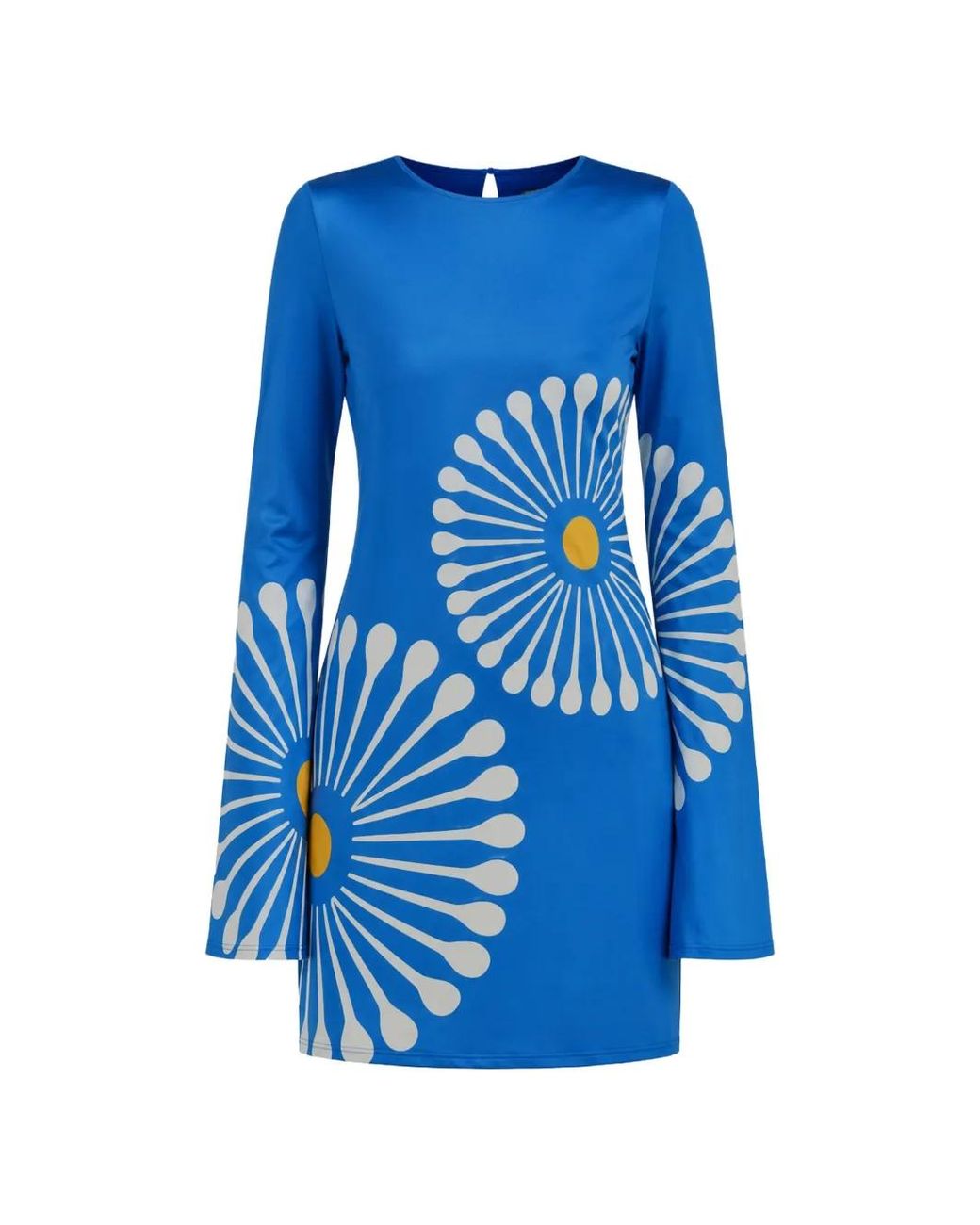 Cala De La Cruz Blue Maisha Floral-Print Mini Dress
