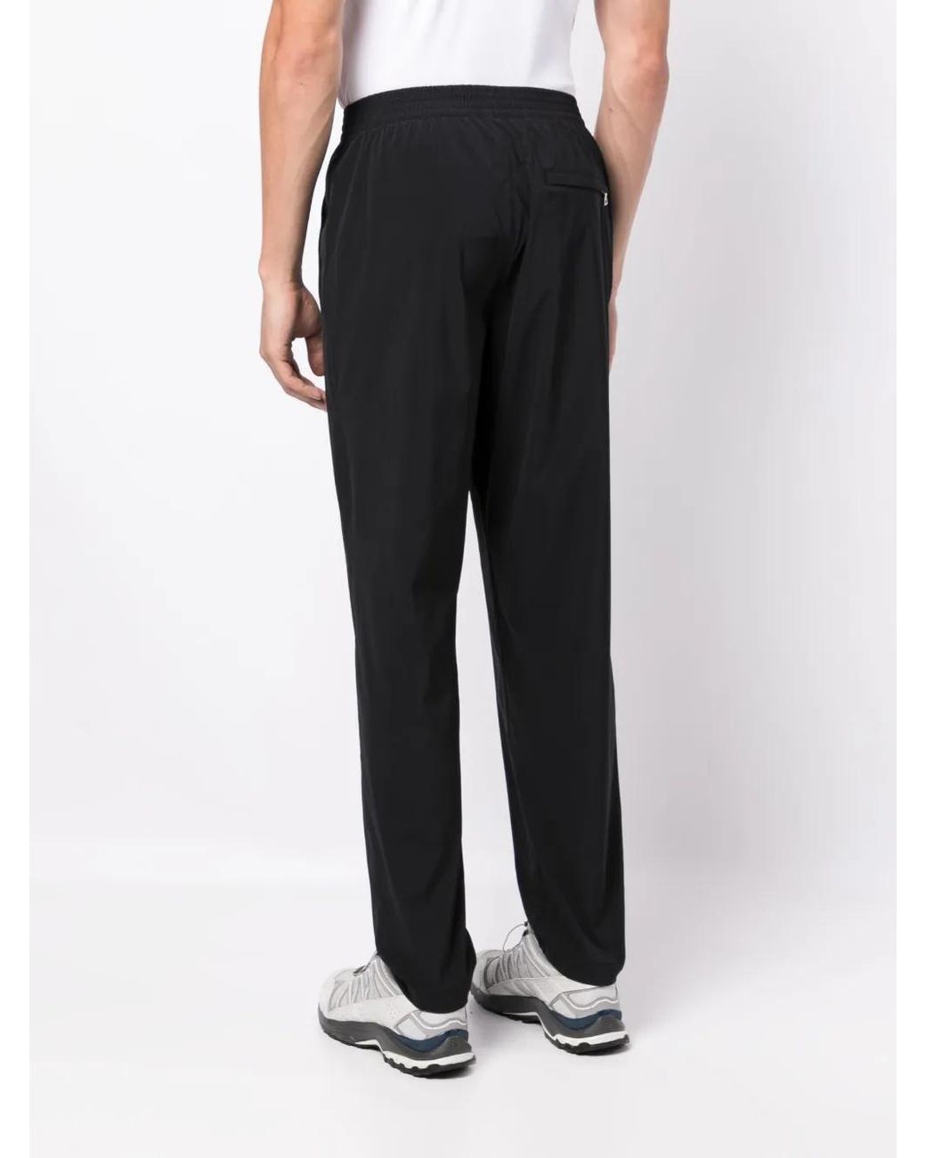 True Tribe Black Logo-Patch Elasticated-Waist Trousers for men