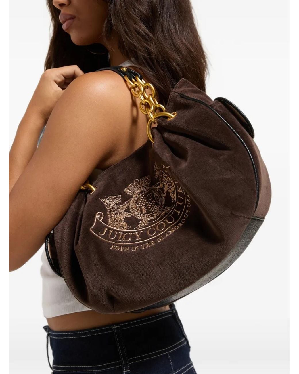 Juicy Couture Blue Daydreamer Crest-Embroidered Bag