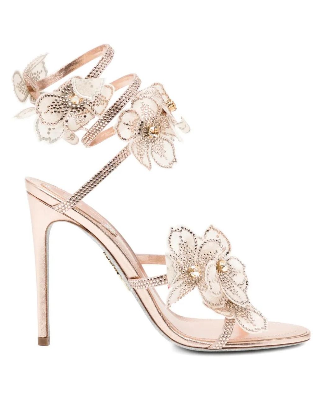 Rene Caovilla White 105Mm Floriane Sandals