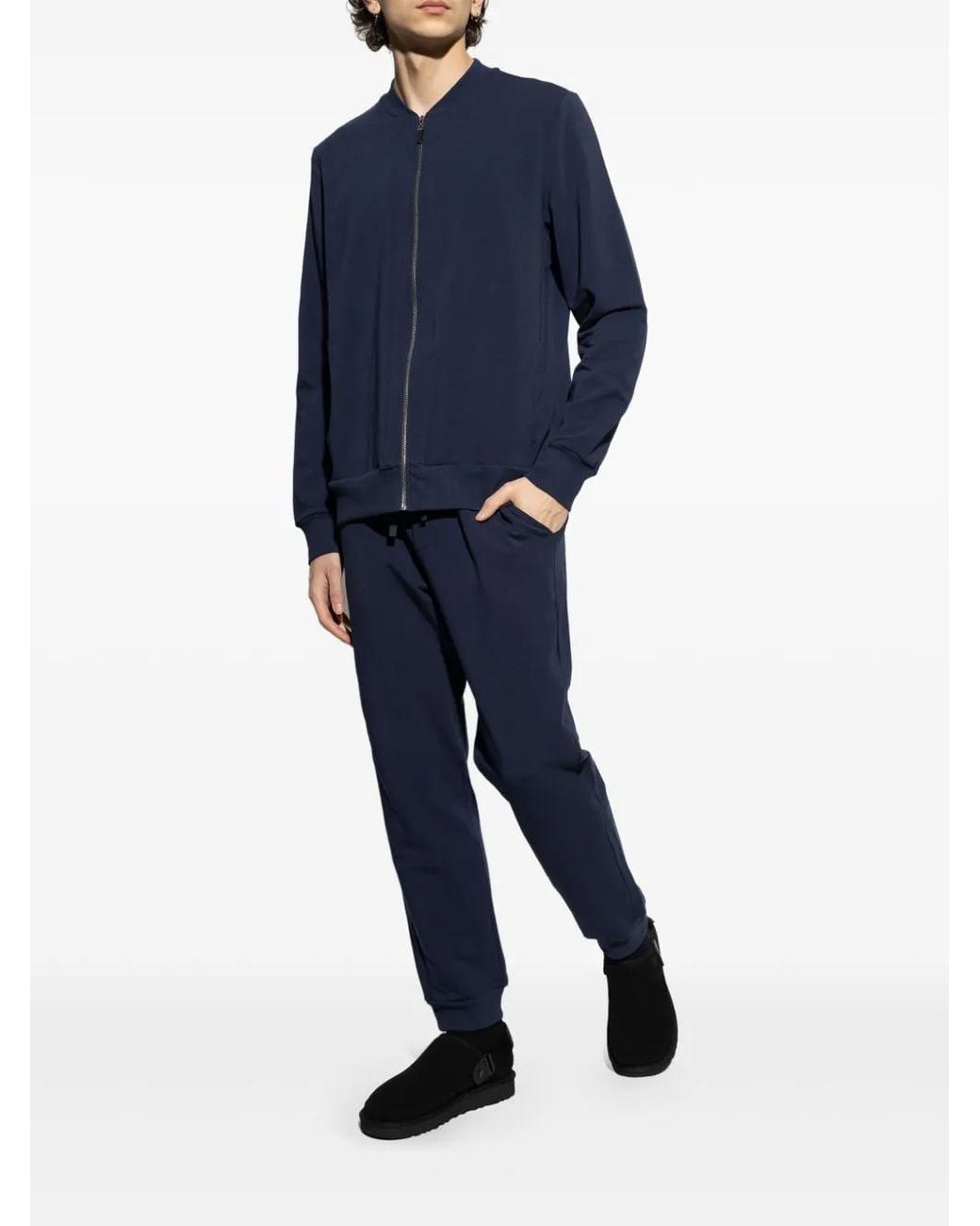 Hanro Blue Zip-Up Sweatshirt for men