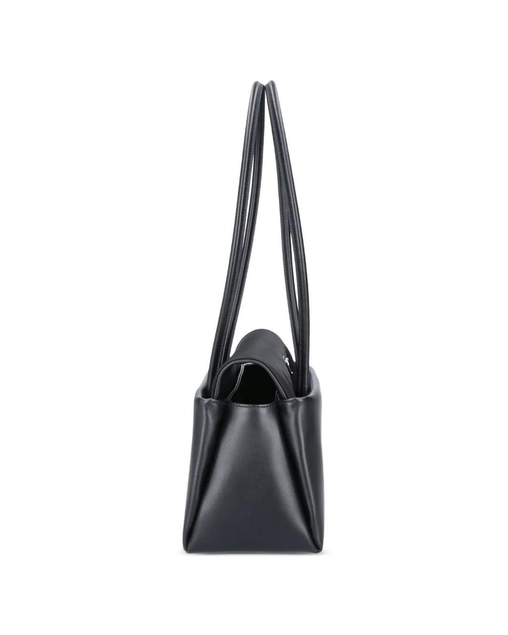Prada Black Passage Medium Leather Bag With Re-Nylon Flap