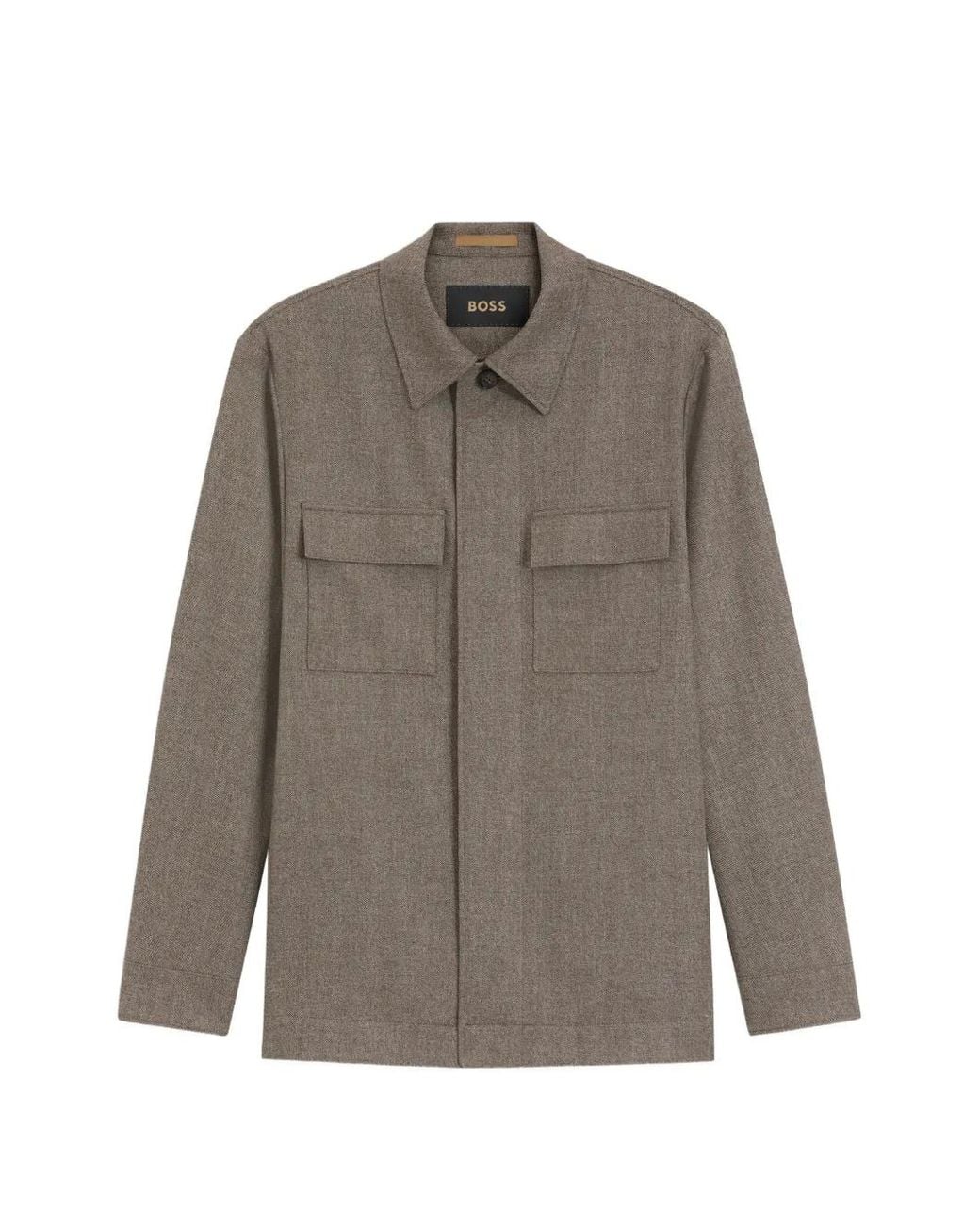 Boss Brown Relaxed-Fit Overshirt for men