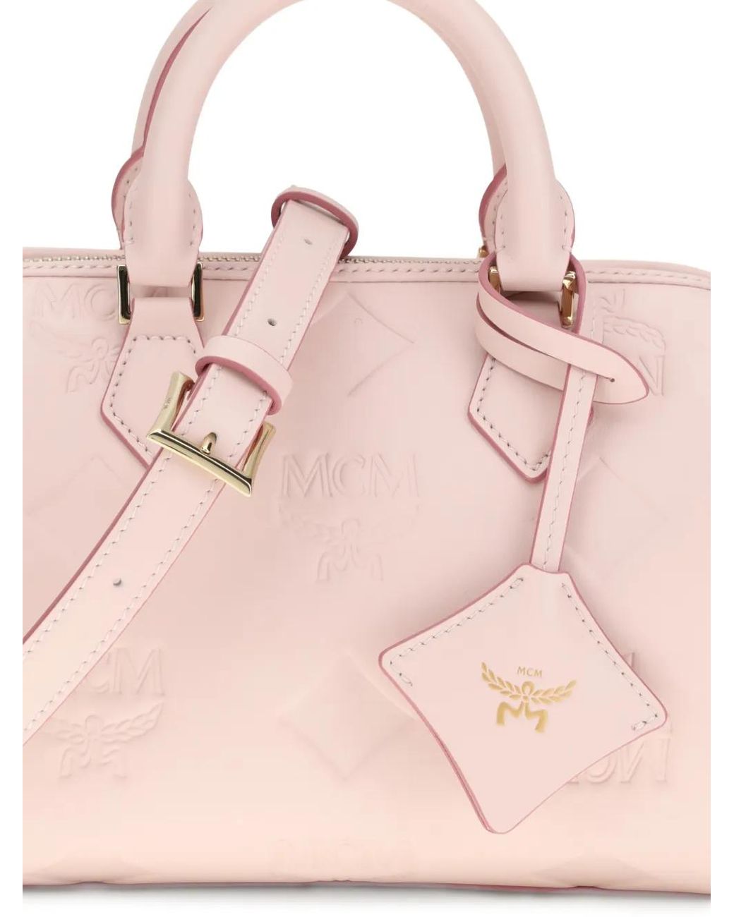 MCM Pink Petit Sac À Main Ella Boston