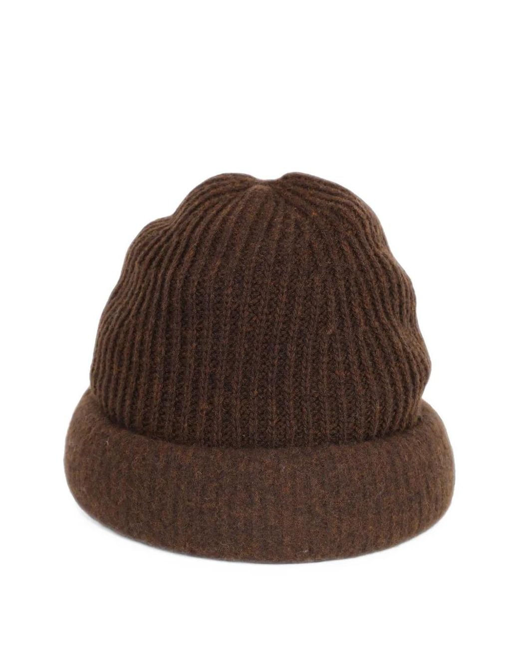 Hed Mayner Brown Ribbed-Knit Beanie Hat