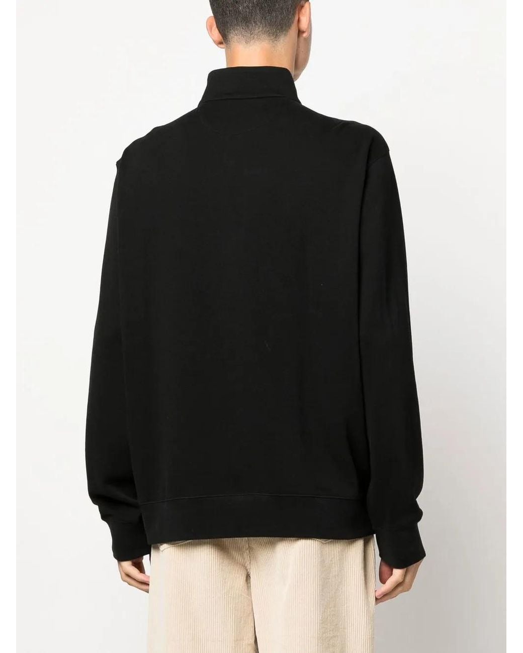 Polo Ralph Lauren Black Logo Patch Half-Zip Pullover for men