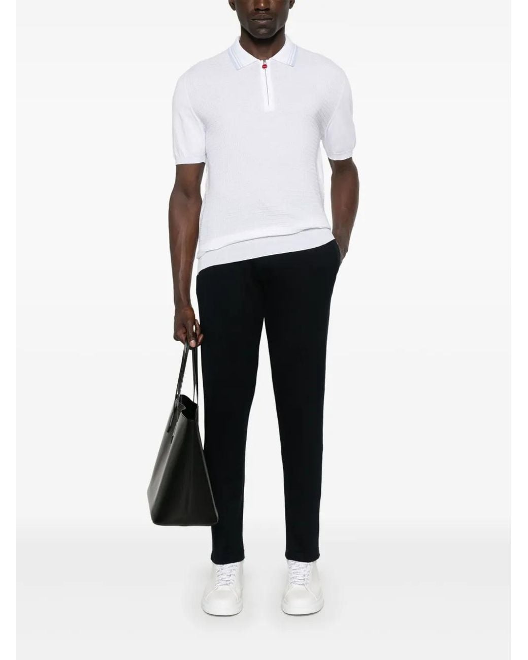 Kiton Black Tapered Trousers for men