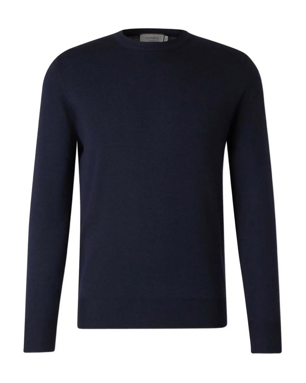 Canali Blue Round-Neck Long-Sleeve Sweater for men