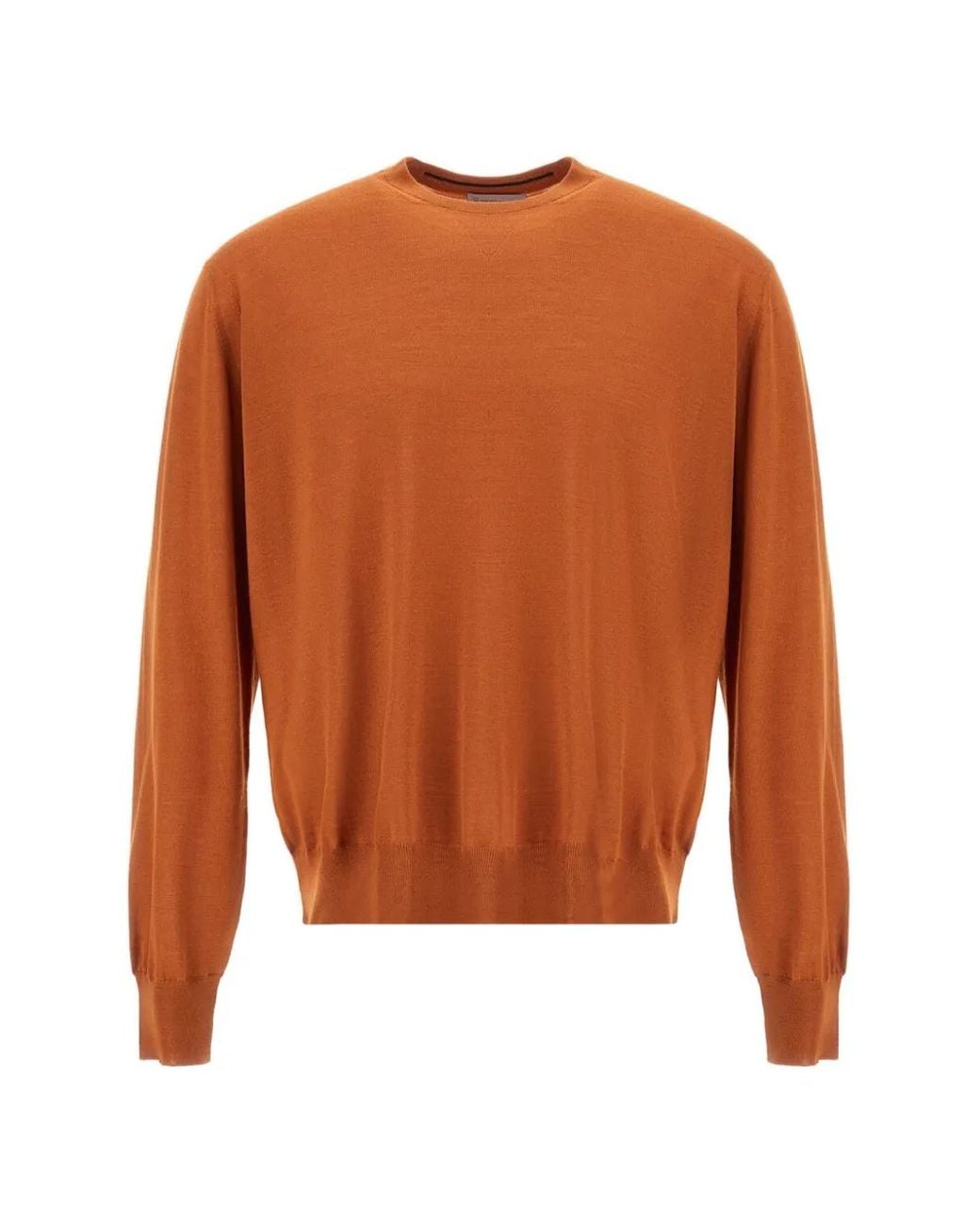 Herno Orange Resort Ribbed-Trim Sweater for men