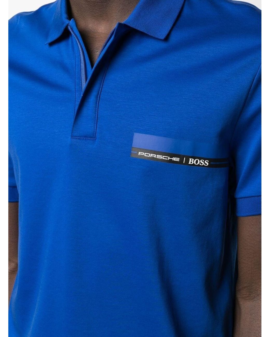 BOSS by HUGO BOSS X Porsche Logo-print Polo Shirt in Blue for Men | Lyst
