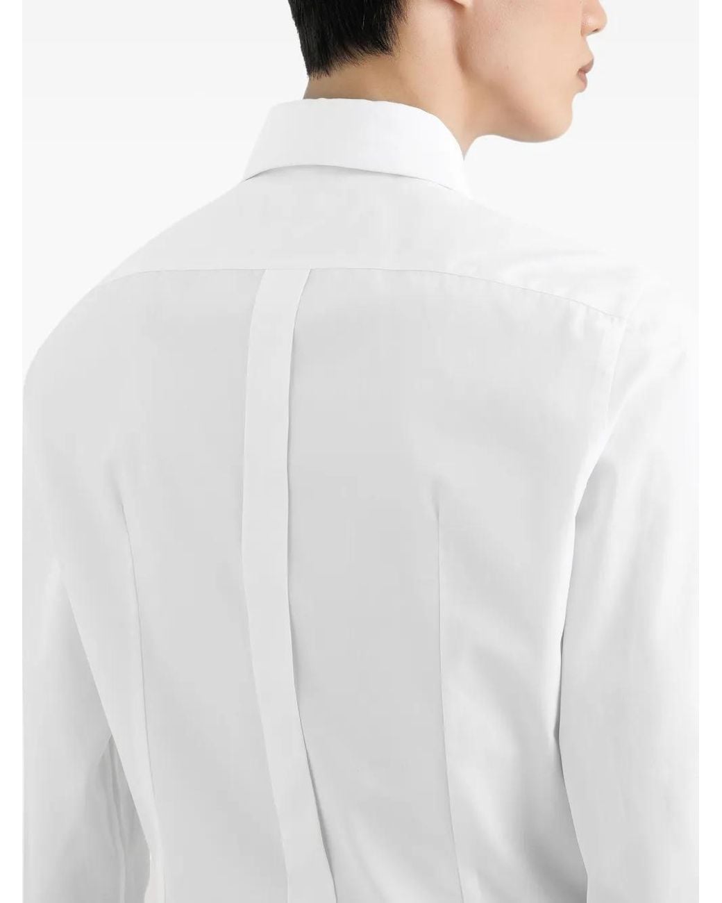 Dolce & Gabbana White Long-Sleeve Button-Down Shirt for men